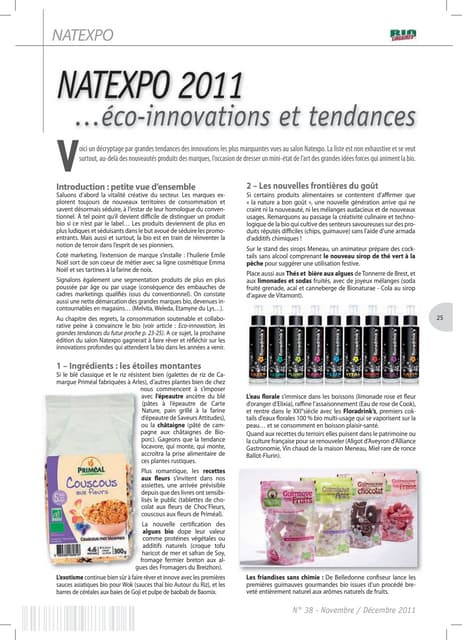 NATEXPO 2011 ...éco-innovations et tendances