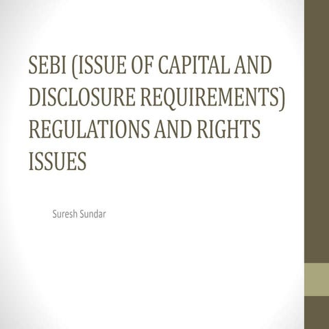 Sebi(icdr)regulations and rights issue