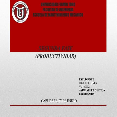 Segunda fase   productividad