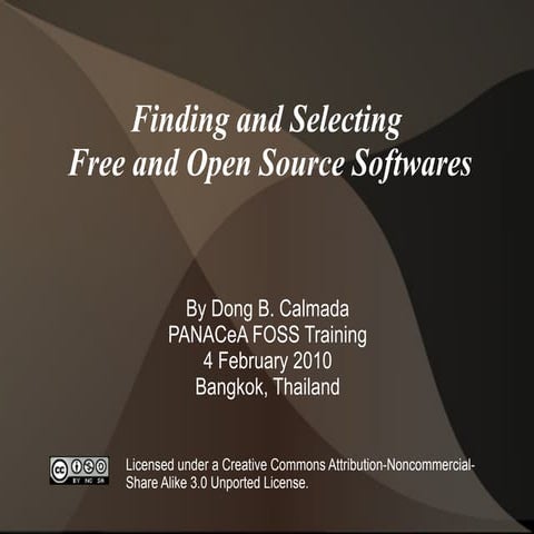 Selecting FOSS Softwares
