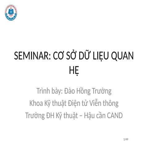 bắt đầu với cơ sở dữ liệu cho người mới làm quen