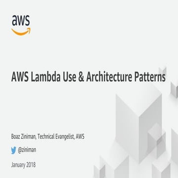 Serverless use cases with AWS Lambda - More Serverless Event
