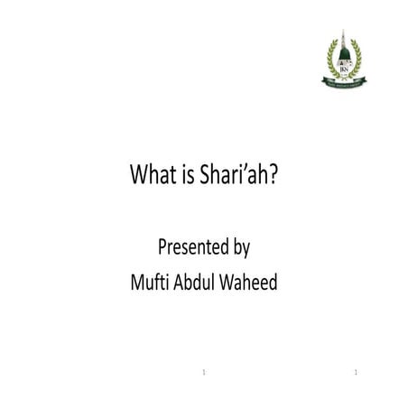 What is Shari’ah?