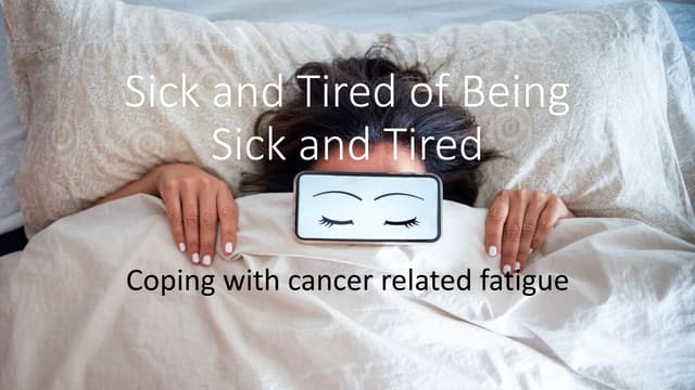 Let's Talk About It: Sick and Tired of Being Sick and Tired