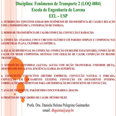 Aula 12 Fenômenos de transporte. Trocadores de calor