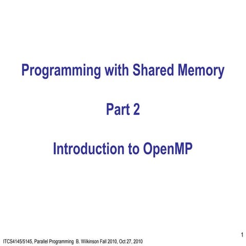 Programming using Open Mp