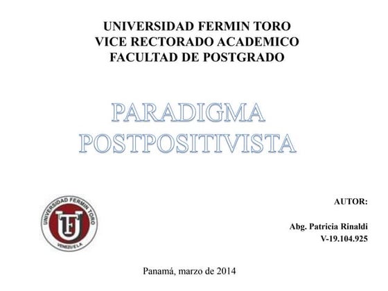 Paradigma Postpositivista