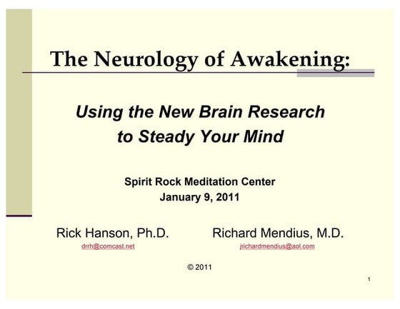 The Neurology of Awakening: Using the New Brain Research to Steady Your Mind