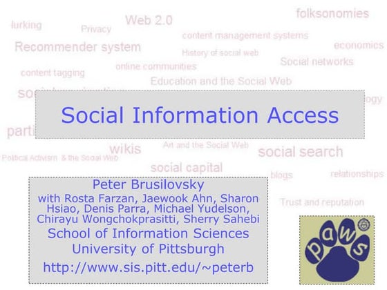Social information Access Tutorial at UMAP 2014