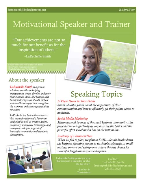 Speaker One Sheet