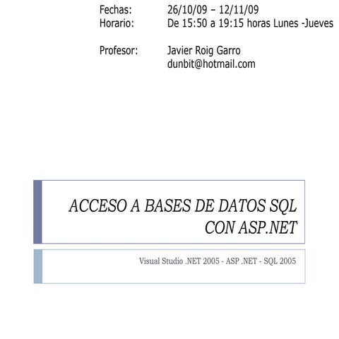 Trabajar con bases de datos desde ASP.NET