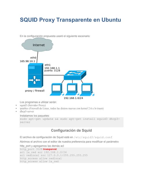 Squid proxy transparente en ubuntu