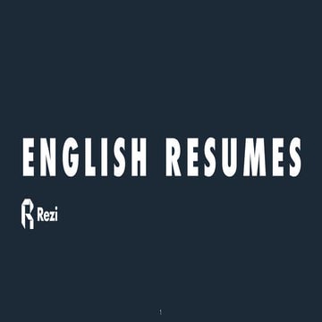 Rezi English Resume Seminar  