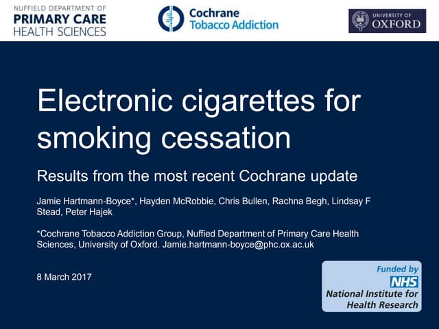 Cochrane TAG_e-cigs @ fda workshop 8.3.17