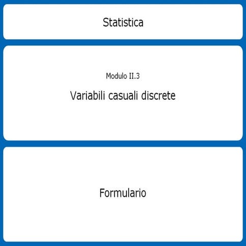 Formulario Variabili Casuali Discrete - Stat II3
