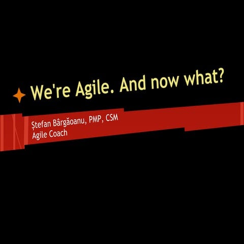 Stefan bargaoanu we're agile. and now what v1.1