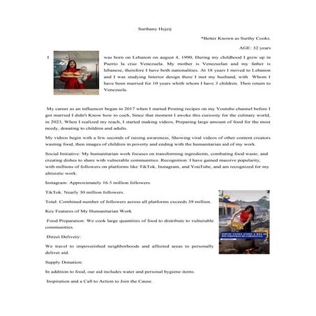 Surthany Hejelj JULIETH BREVE RESUMEN DE LA VIDA