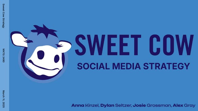 Sweet Cow Social Media Strategy Presentation