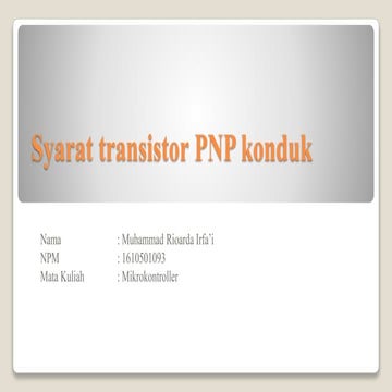 Syarat transistor pnp konduk