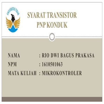 Syarat transistor pnp konduk (rio dwi)
