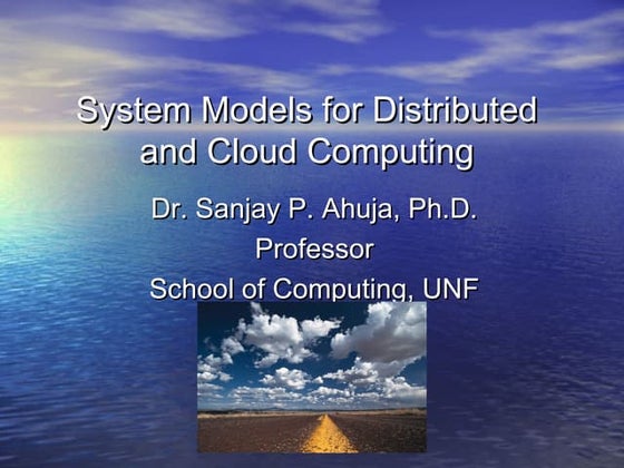 System models for distributed and cloud computing