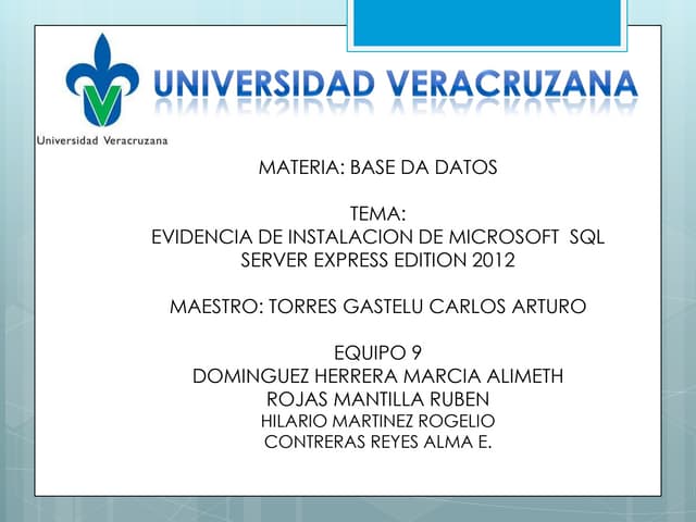 Tarea 2 evidencia de instalacion MS SQL SERVER EXPRESS EDITION 2012