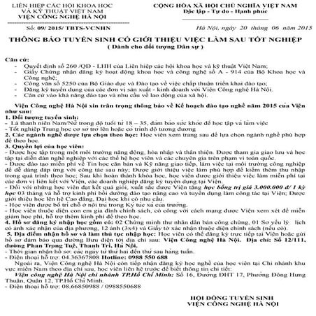 Tbtsds  hà nội 2015