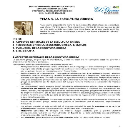 Tema 3. la escultura griega