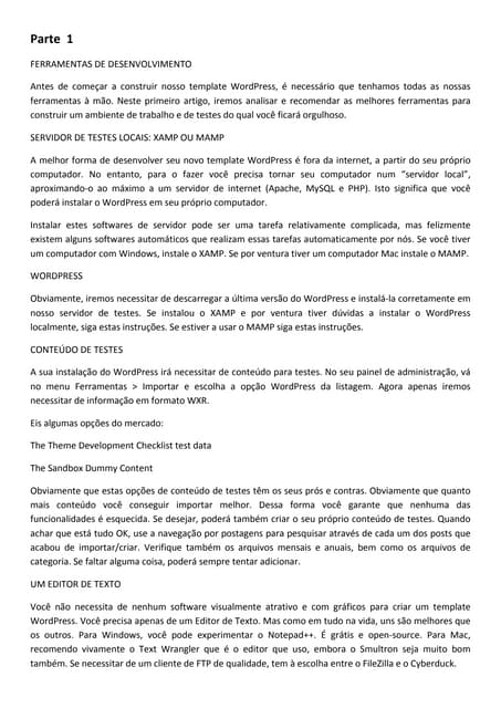 Como desenvolver um tema wordpress de A a Z