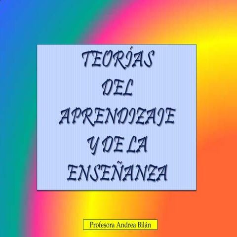 Teorías Del Aprendizaje y de la Enseñanza