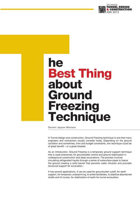 The Best Thing about Ground Freezing Technique
