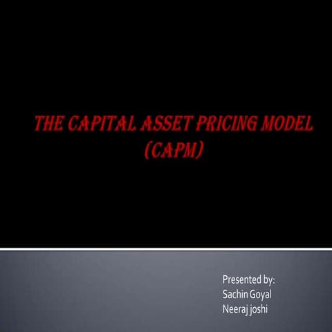 The capital asset pricing model (capm)