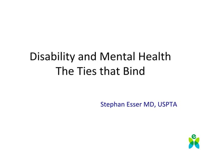 The Ties that Bind:  Depression and Disability