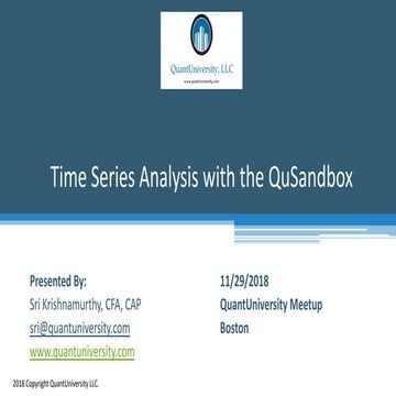 Time series analysis : Refresher and Innovations