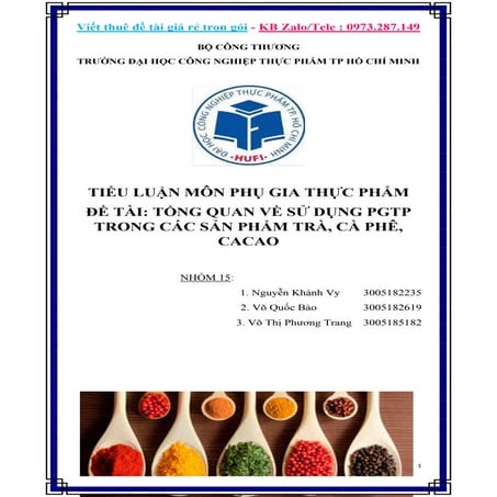 Tiểu Luận Môn Phụ Gia Thực Phẩm Trong Các Sản Phẩm Trà, Cà Phê, Cacao.docx