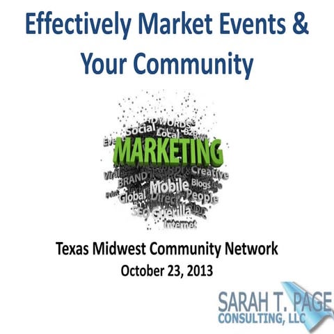 Effectively Market Your Events and Your Community