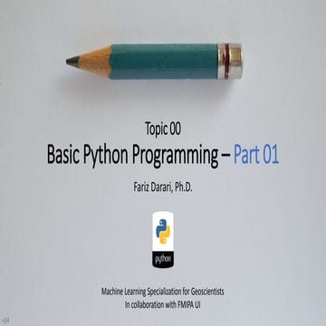 Basic Python Programming: Part 01 and Part 02