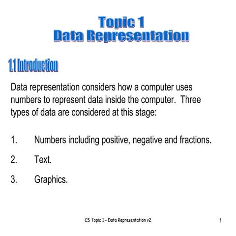 Topic 1 Data Representation
