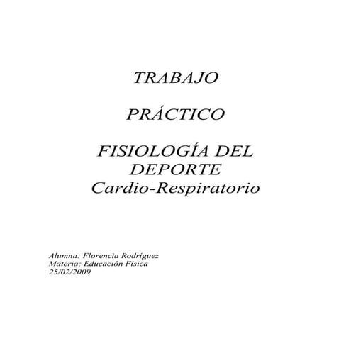 Tp Fisiologia Cardiorespiratorio En El Ejercicio