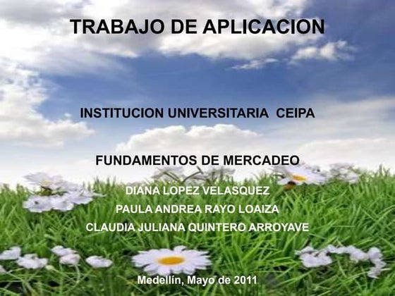 Trabajo de aplicacion fundamentos de mercadeo