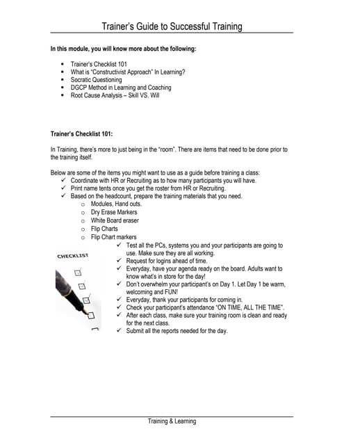 Trainer\'s Guide