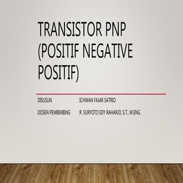 Pengertian Transistor PNP