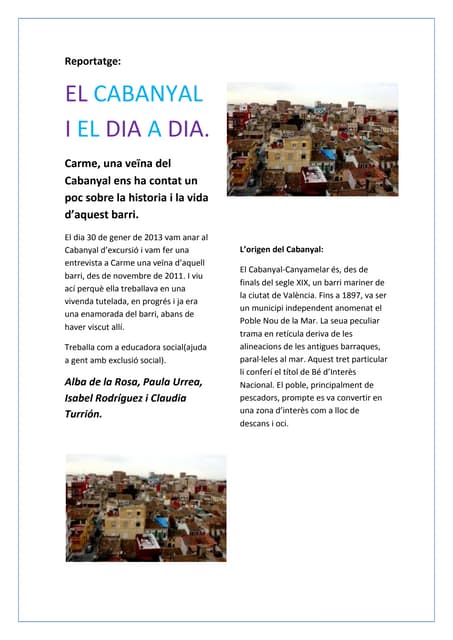 Treball del cabanyal