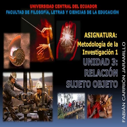 Unidad 3   1 sujeto objeto