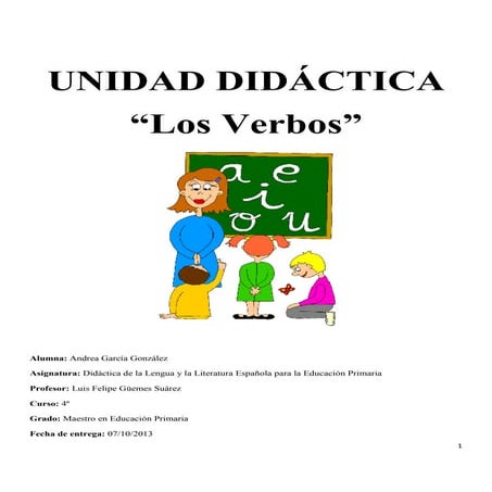 Unidad Didáctica de Los verbos