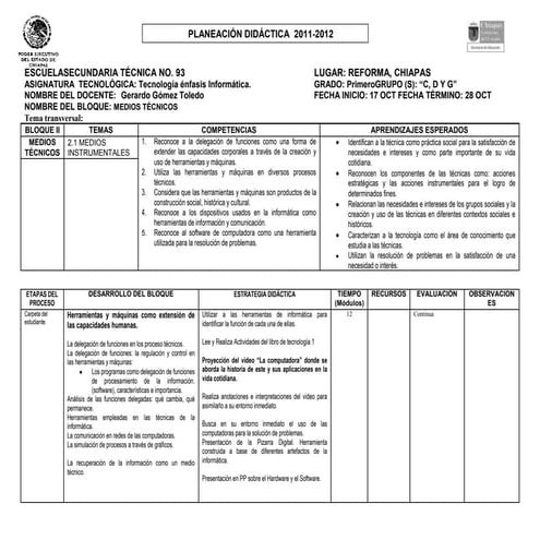 Unidad didactica primer grado