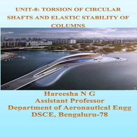 Unit 8: Torsion of circular shafts and elastic stability of columns