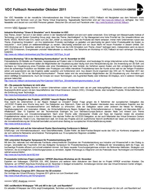 VDC Newsletter 2011-10