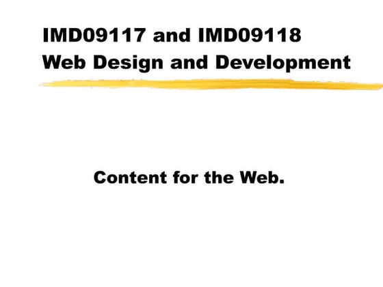Content for the Web