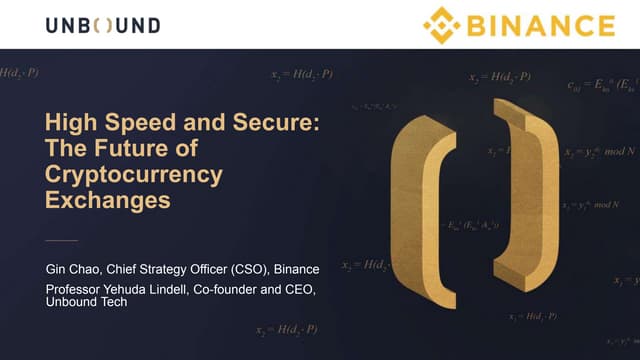 Slide deck: High Speed and Secure: The Future of Cryptocurrency Exchanges